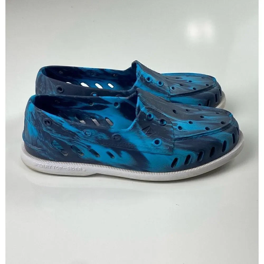 Sperry Top Sider Authentic Original Float Boat Shoe Mens 7 Womens 8 Marble Blue